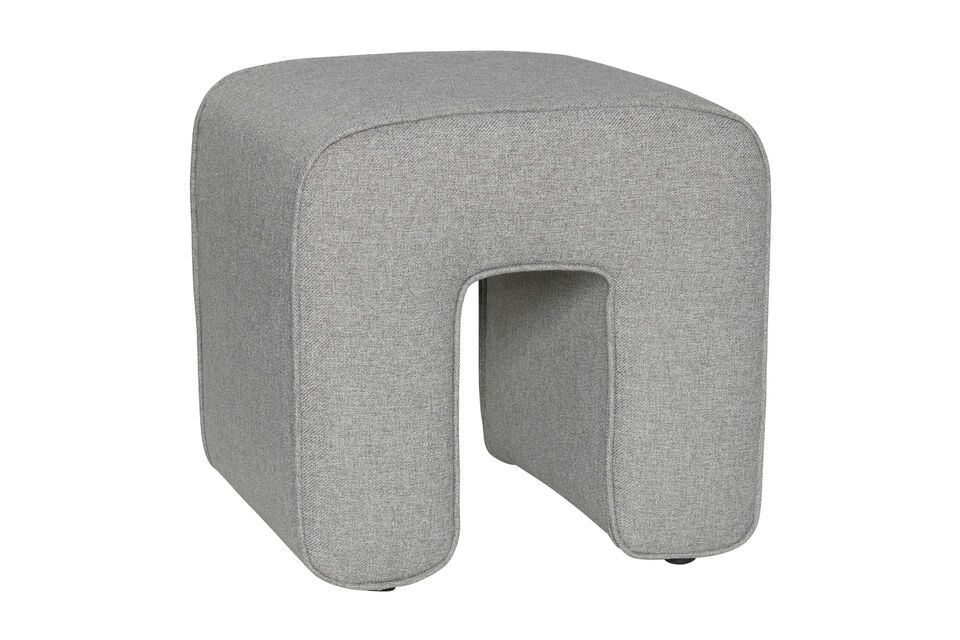 Pouf en tissu gris Sculpture Hübsch