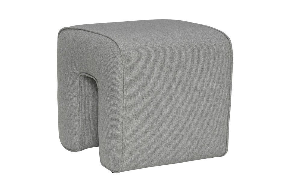 Le pouf Sculpture en tissu gris offre une combinaison parfaite de design minimaliste et de