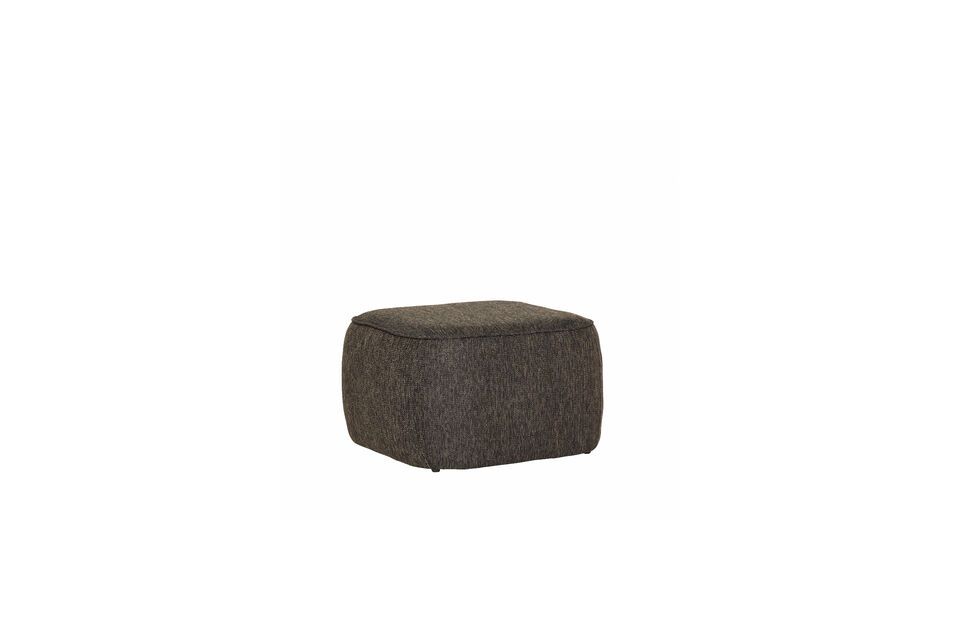 Pouf en tissu marron Cube Hübsch