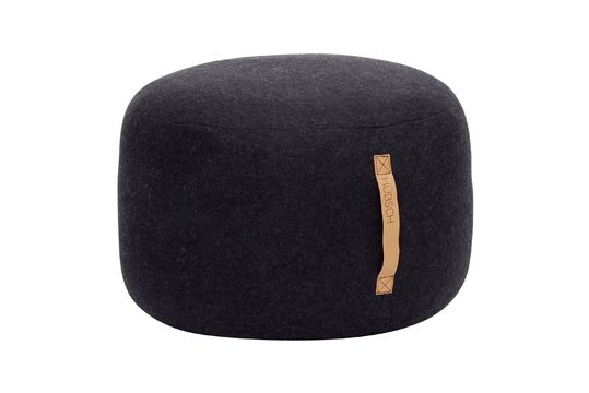 Pouf en tissu noir Kubu