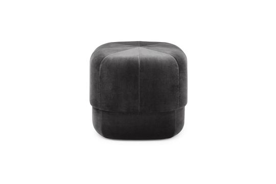 Pouf en velours gris Circus