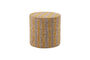 Miniature Pouf haut chenille taupe et jaune SARLI Détouré