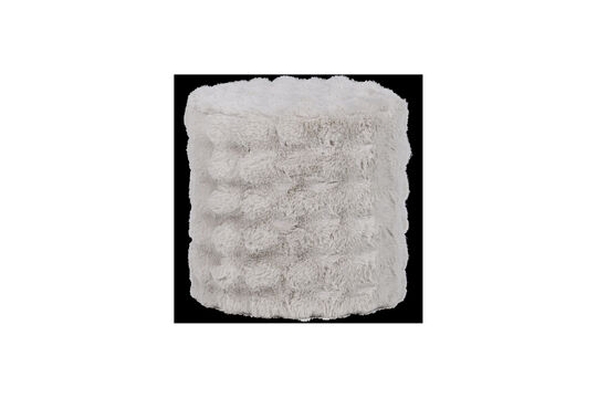 Pouf haut en tissu duveteux Naturel OLVEN Détouré