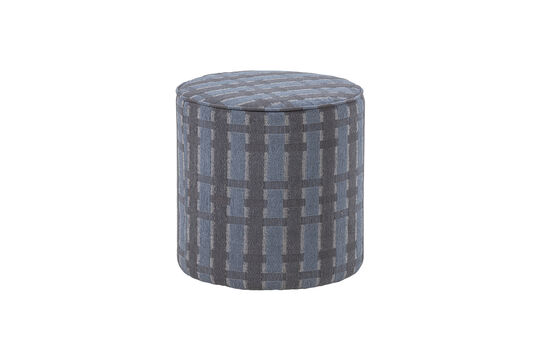 Pouf high chenille grey and blue Sarli Clipped