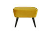 Miniature Pouf hocker sur pieds velours ocre Sara 2