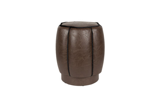 Pouf in pelle marrone scuro Donna