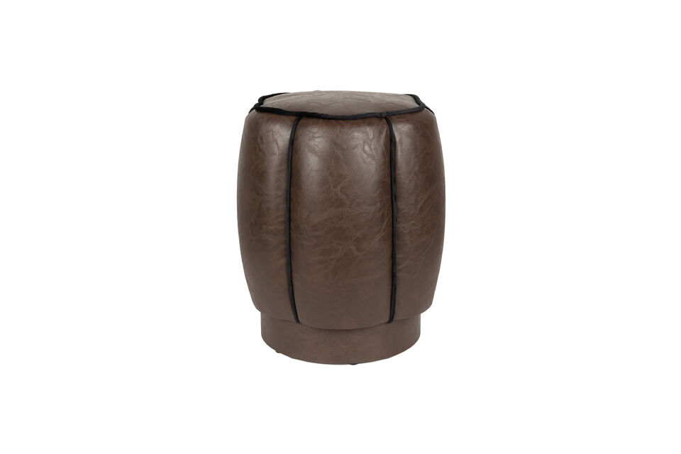 Pouf in pelle marrone scuro Donna DutchBone