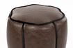 Miniatura Pouf in pelle marrone scuro Donna 2