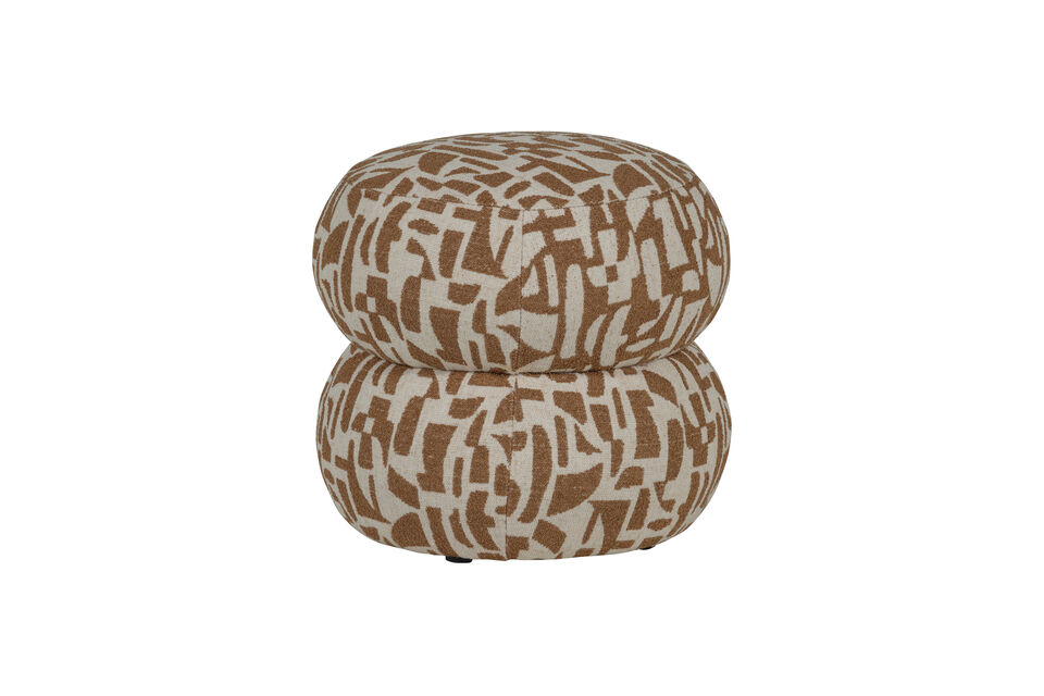 Pouf mit Grafikmuster Braun Anic Woood