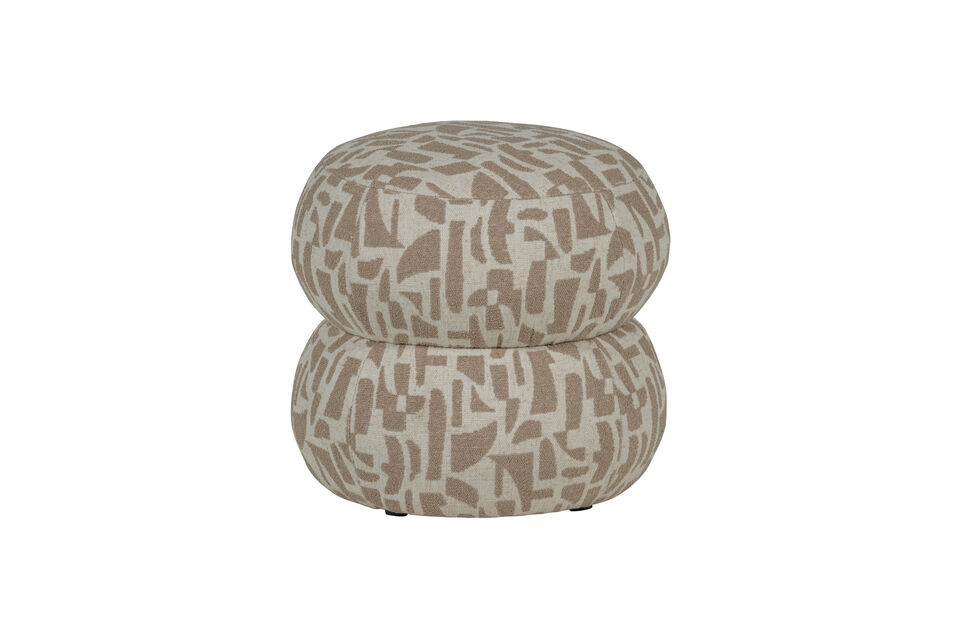 Pouf Motif Graphique Sable Anic Woood