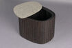 Miniatura Pouf piccolo in teak marrone con vano portaoggetti Bay 5