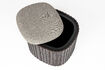 Miniatura Pouf piccolo in teak marrone con vano portaoggetti Bay 14