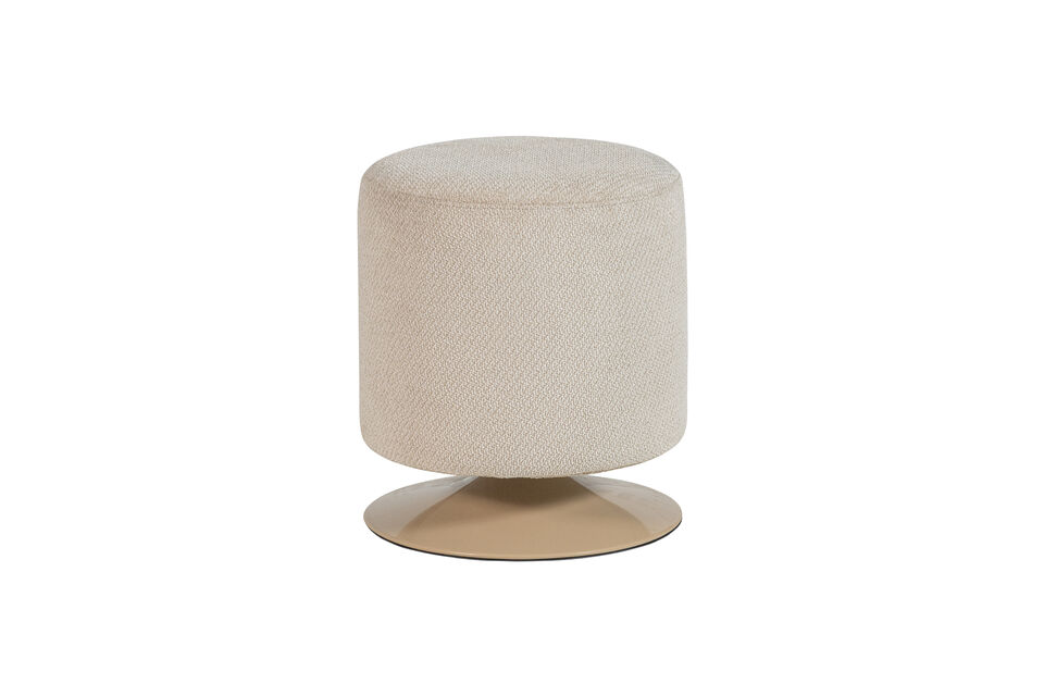 Pouf pivotant bouclé beige Islen Woood
