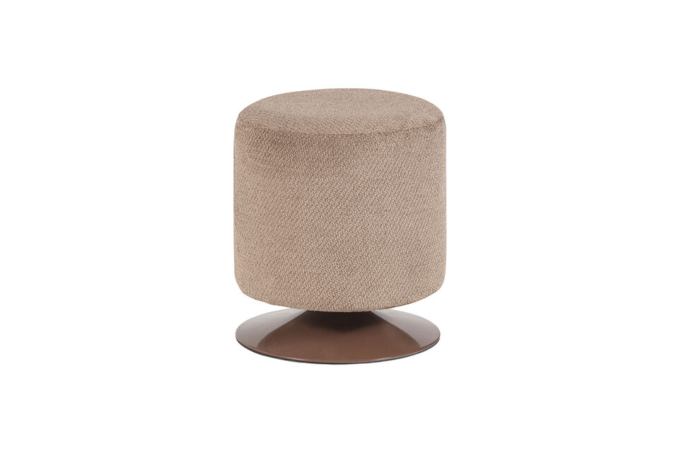 Pouf pivotant bouclé marron Islen Woood