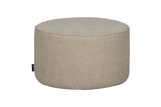 Pouf rond blanc cassé Sara