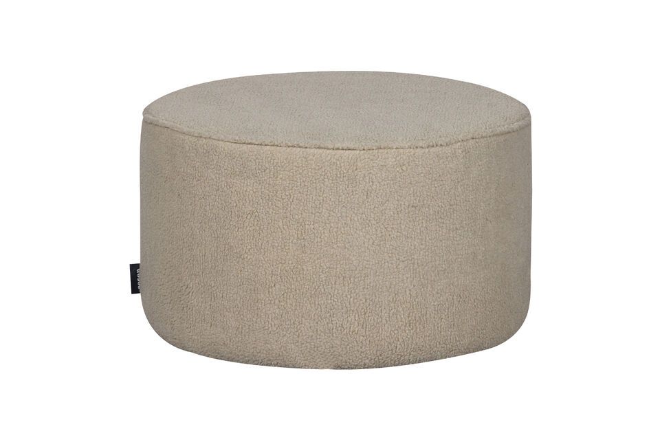 Pouf rond blanc cassé Sara Woood