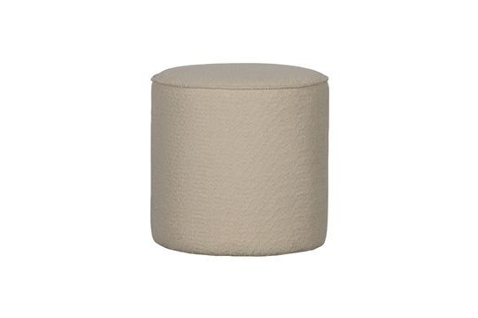 Pouf rond effet peau de mouton crème Sara