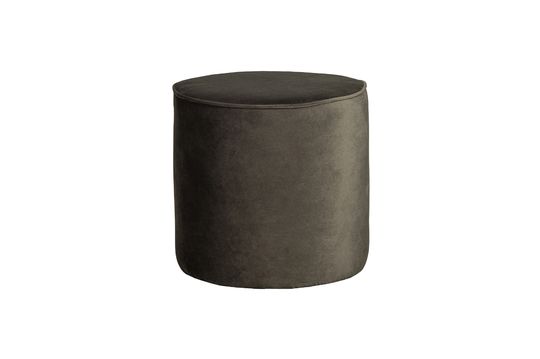 Pouf rond en velour vert Sara