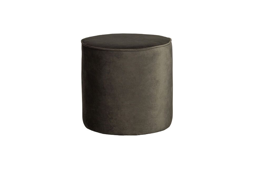 Pouf rond en velour vert Sara Woood