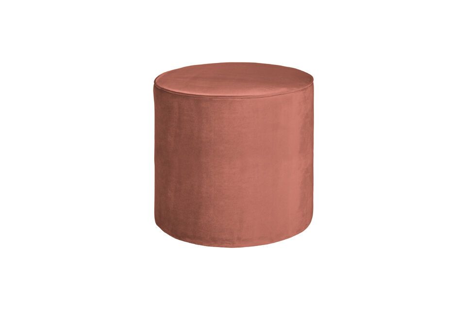 Pouf rond en velour vieux rose Sara Woood