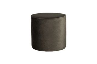 Pouf rond en velours gris Sara