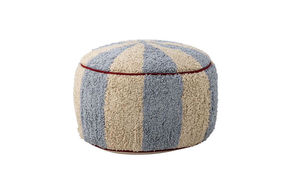 Pouf trapuntato Ø44 cm in cotone multicolore Charoline Bloomingville