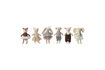 Miniature Poupées lot de 6 en coton et lin multicolores Animal friends 1