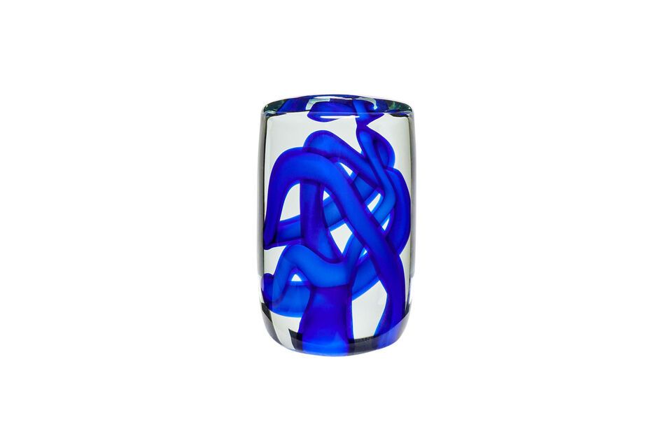 Presse papier en verre bleu Stream Hübsch