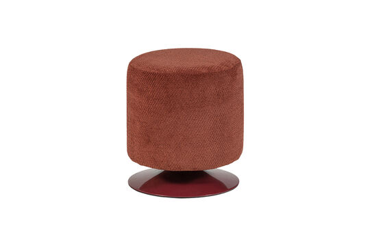 Puf giratorio bouclé rojo burdeos Islen Clipped