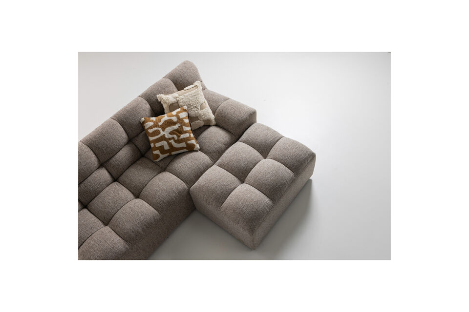 Puf divertido Diseño lujoso y único Revestido con un tejido de trama gruesa H 48 cm x L 99 cm x P
