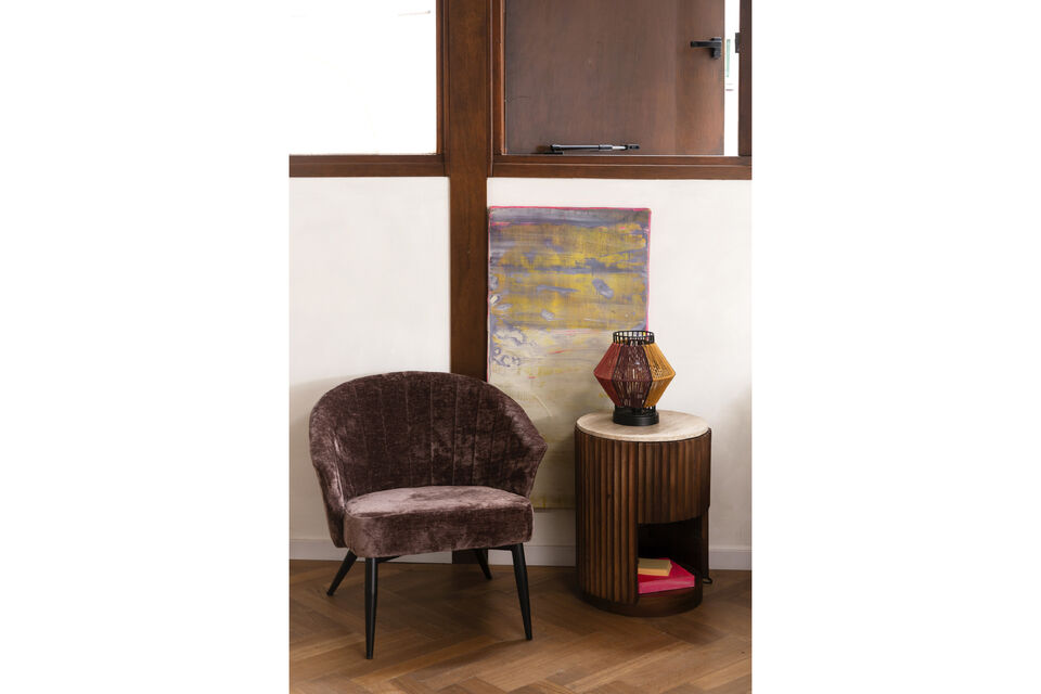 Purple wooden armchair Georgia DutchBone