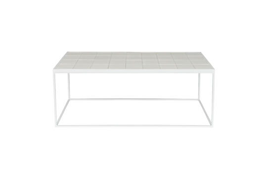 Rechthoekige salontafel van wit keramiek Glazed Productfoto