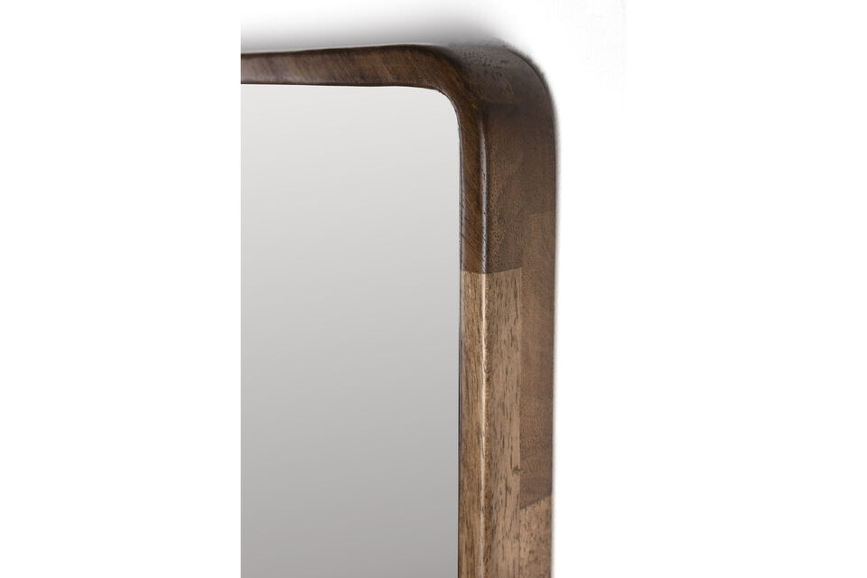 Crafted with a sleek glass surface and a rubber wood frame