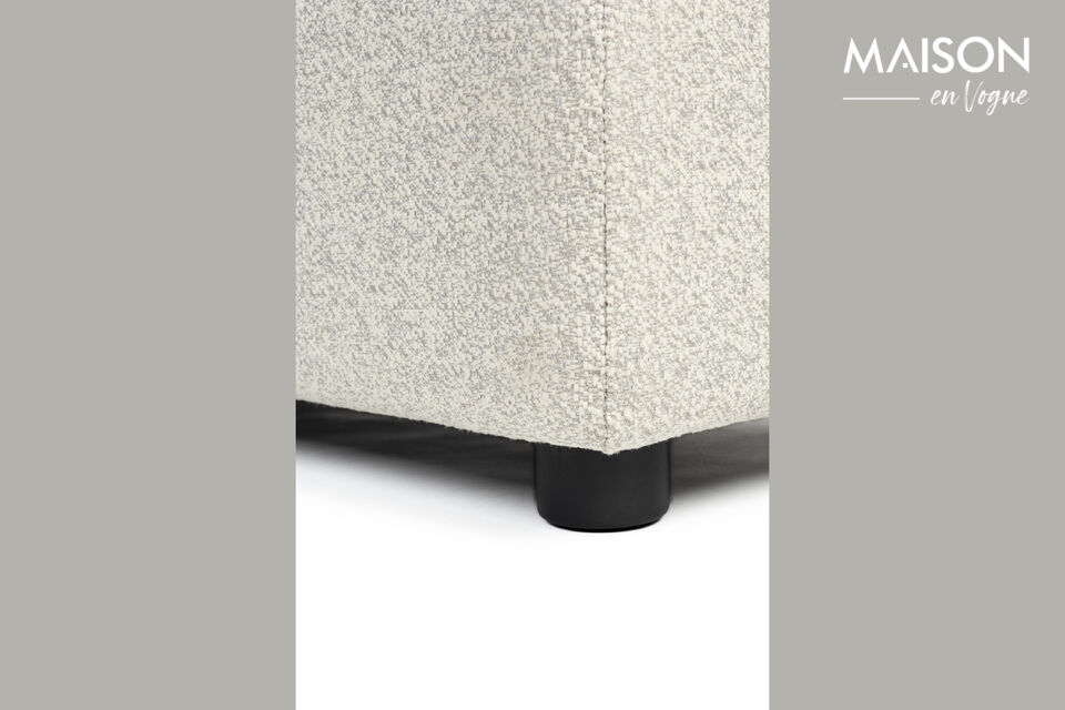 Repose-pied en tissu beige Mississippi - 15