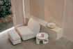 Miniature Repose-pied en tissu beige Mississippi 2