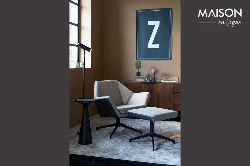 Repose-pied en tissu gris Uncle Jesse Zuiver