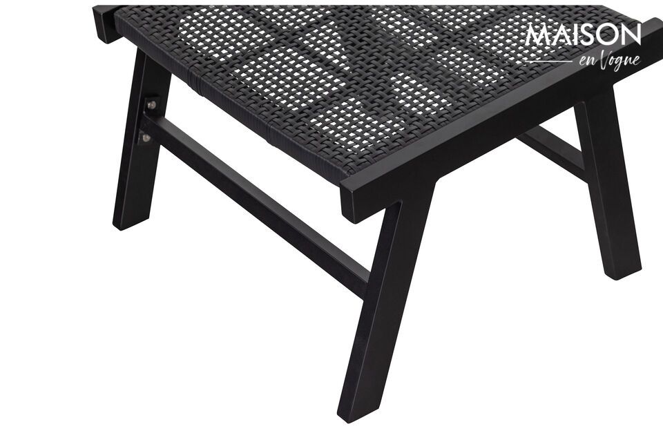 Repose-pieds en aluminium noir Puk - 5