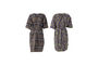 Miniature Reversible upcycled textile kimono in grey Rieti Clipped