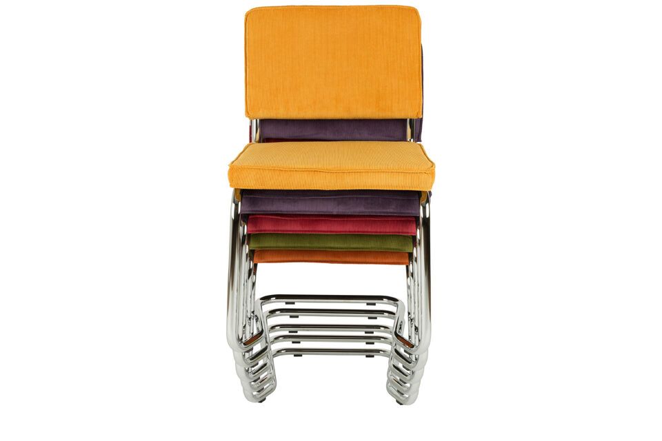 This chair with a seat made primarily of nylon is very comfortable