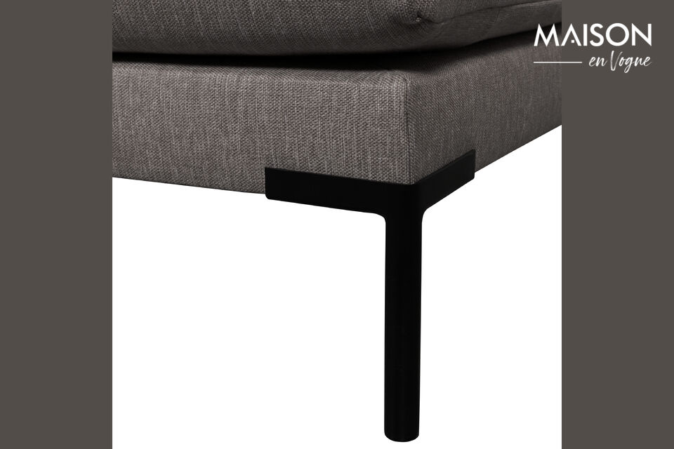 The comfortable cushions are upholstered in a woven melange fabric that is also made super durable
