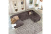 Miniature Right Corner Sofa Chenille Warm Brown CLOUD 2