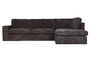 Miniature Right corner sofa in dark gray corduroy Thomas Clipped
