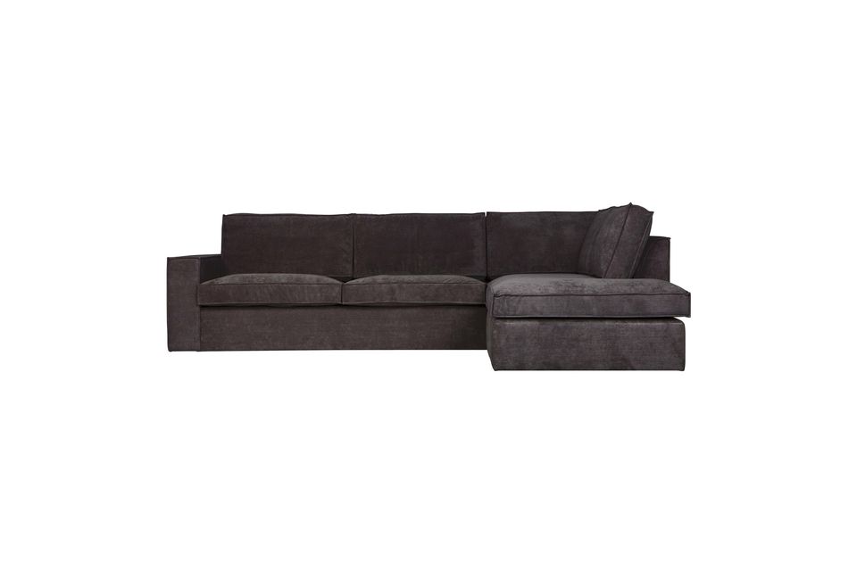 Right corner sofa in dark gray corduroy Thomas Woood