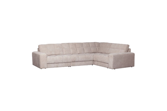 Right corner sofa in natural rib fabric Second Date Clipped