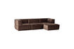 Miniature Right-hand chaise longue sofa brown velvet MANU 5