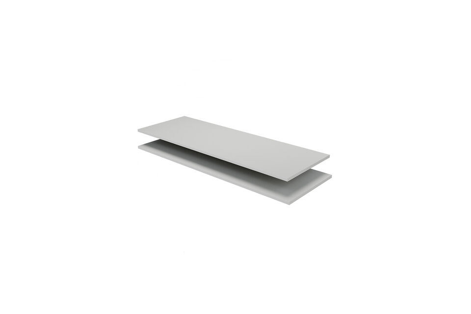 Ripiani in pino levigato Laccati nel moderno colore grigio mist Set di 2 pezzi per l\'armadio
