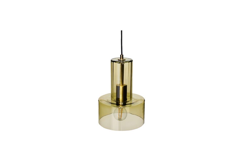 Ripple green glass suspension lamp Hübsch