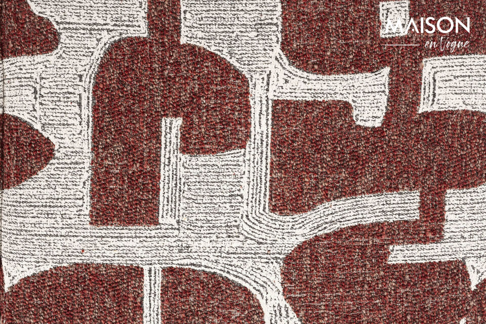 Rode stoffen eetkamerstoel met armleuningen Ridge Kink Deco Symbols - 8