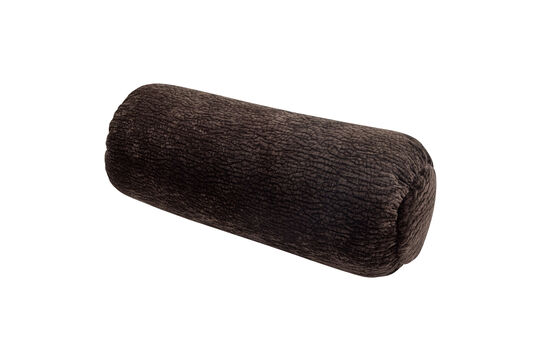 Roll cushion 50xØ23 cm 3D chenille dark brown Baggy Clipped