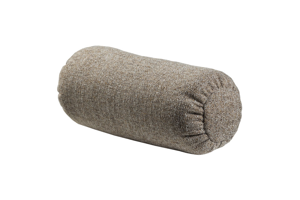 Roll Cushion 50xØ23 cm Woven Fabric Brown Melange Baggy Woood